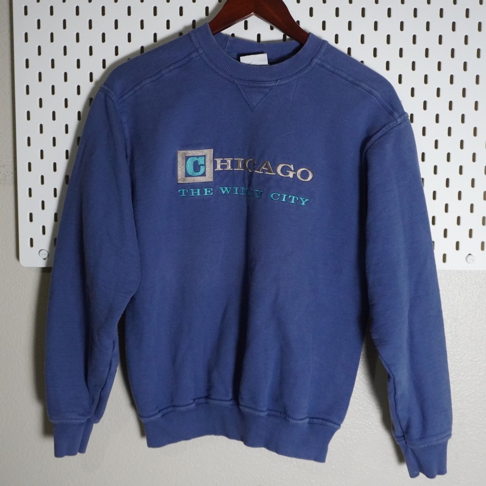 Vintage Chicago The Windy City Sweatshirt Crewneck Pullover‎ Jerzees Medium